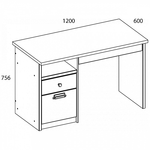 Стол письменный 1D2SN/D1 DIESEL дуб мадура/веллингтон