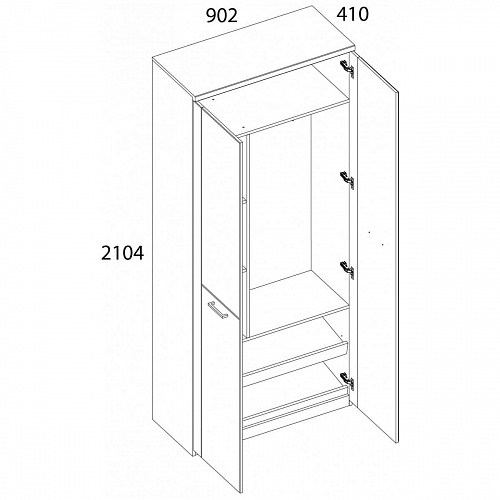 Шкаф DOORSET 2DZ Дуб наварра