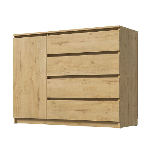 Комод ВЕГА Люкс 1Д-4Я Дуб Вотан