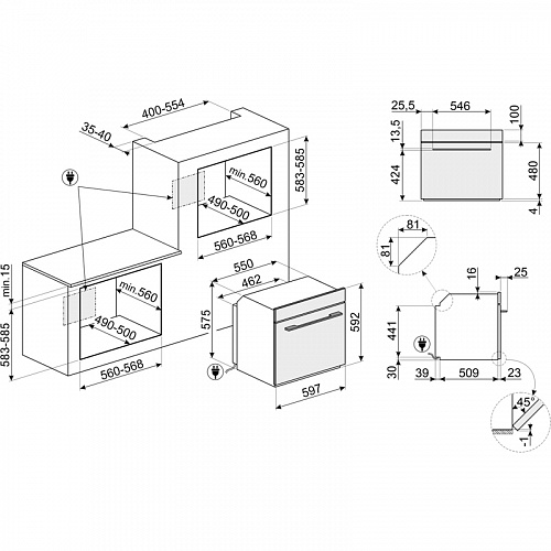 Встраиваемый духовой шкаф SMEG SOP6104S2PB3