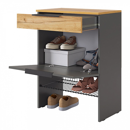 Прихожая Баско К8 графит/дуб крафт золотой/черный