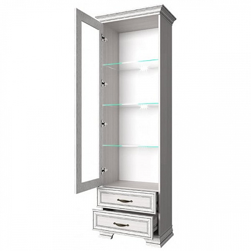 Шкаф с витриной 1V2S TIFFANY Вудлайн кремовый