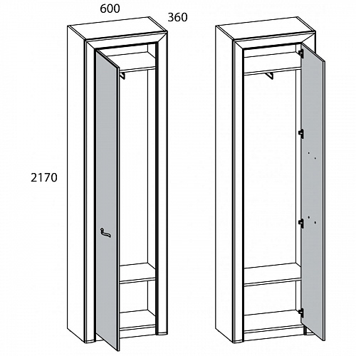 Шкаф 1DW OLIVIA Вудлайн крем/дуб анкона