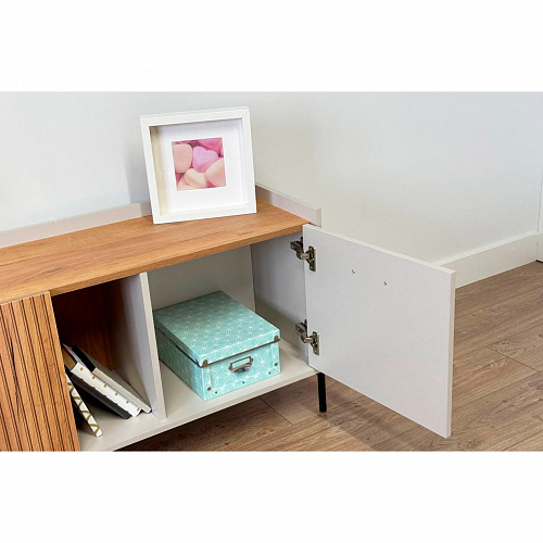 Тумба ТВ Доминика кашемир/дуб крафт золотой