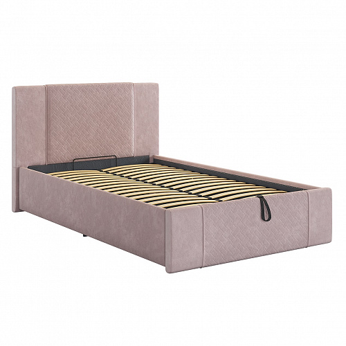 Кровать с подъемным механизмом Хлоя 120х200 нежно-розовый (велюр)
