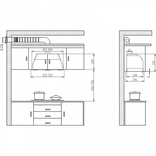 Встраиваемая вытяжка EVELUX Dino 60 W