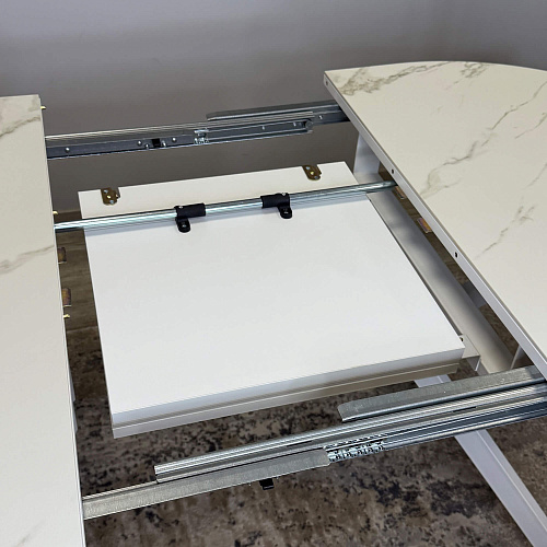 Стол обеденный Kenner DO1200 белый/керамика мрамор белый