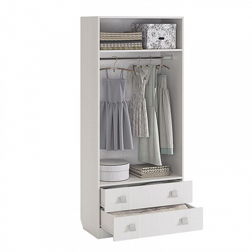 Шкаф 2-створчатый Фэнтези белый рамух