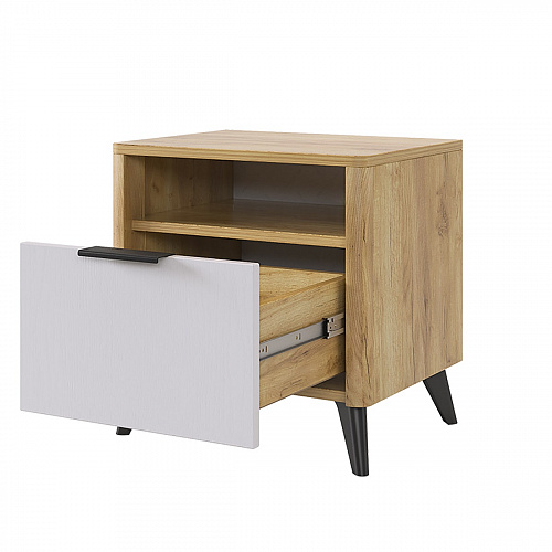 Тумба прикроватная Адам дуб крафт золотой/белое дерево