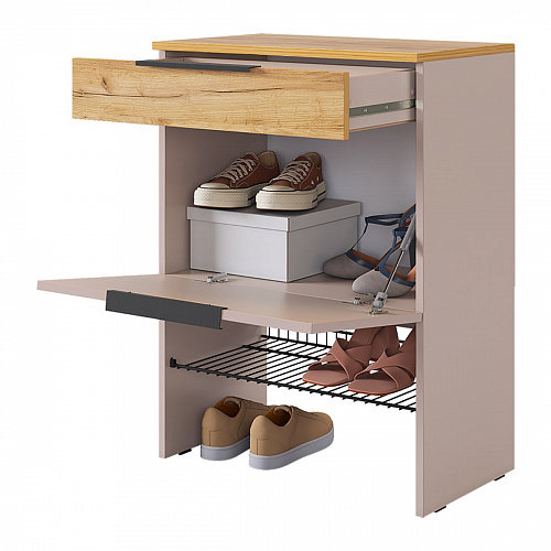 Прихожая Баско К8 кашемир/дуб крафт золотой/черный