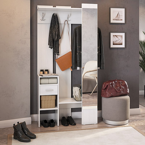 Прихожая Агата белый рамух