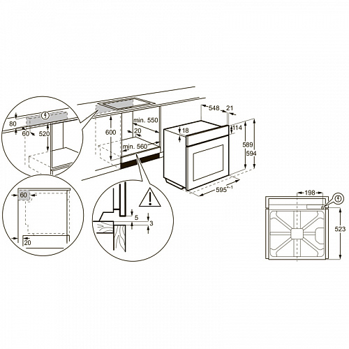 Встраиваемая электрическая духовка ELECTROLUX EOF5F70X