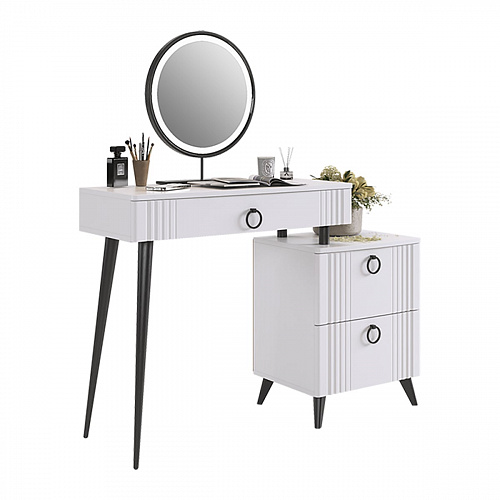 Туалетный столик Ева белое дерево/белый матовый