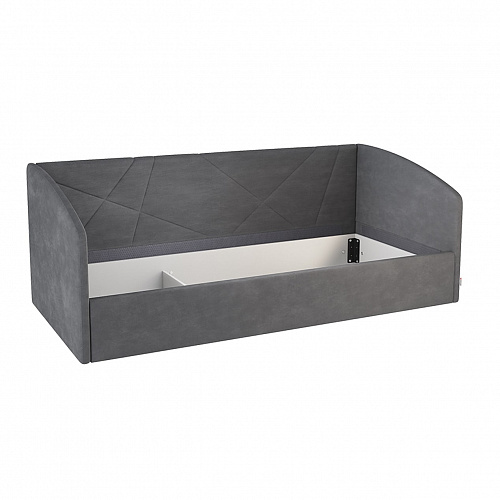 Кровать с подъемным механизмом Бест (Софа) 90х200 графит (велюр)