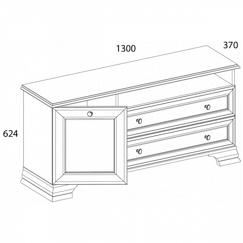 Тумба RTV 1D2SN TIFFANY Белый