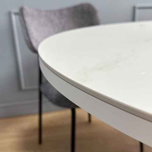 Стол обеденный Kenner DO1200 белый/керамика мрамор белый