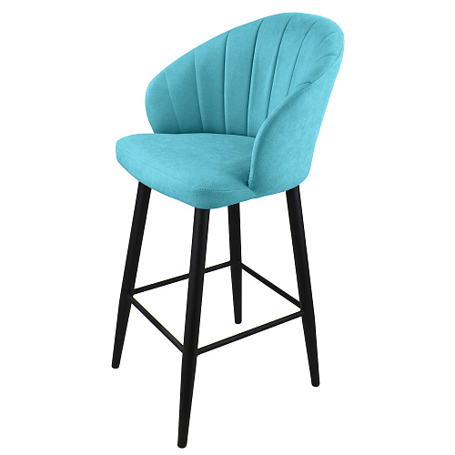 Стул барный Камино черный муар/Канди Бирюза
