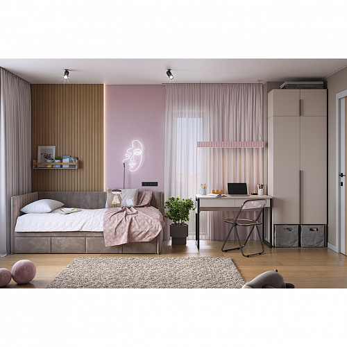 Стол письменный Юниор кашемир/черный муар