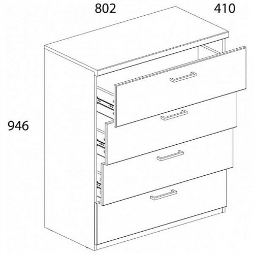 Комод DOORSET 4S Дуб наварра