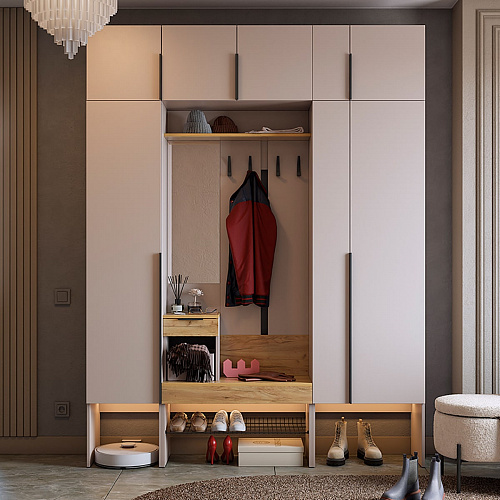 Прихожая Баско К9 кашемир/дуб крафт золотой