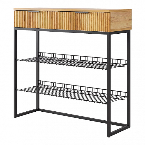 Обувница Классная 1 дуб крафт золотой/черный муар