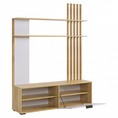 Стенка Бери дуб крафт золотой/белое дерево