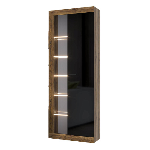 Гостиная ПРАГА №4 Дуб делано/Черный глянец