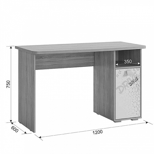 Стол компьютерный Энерджи дуб сонома/белый