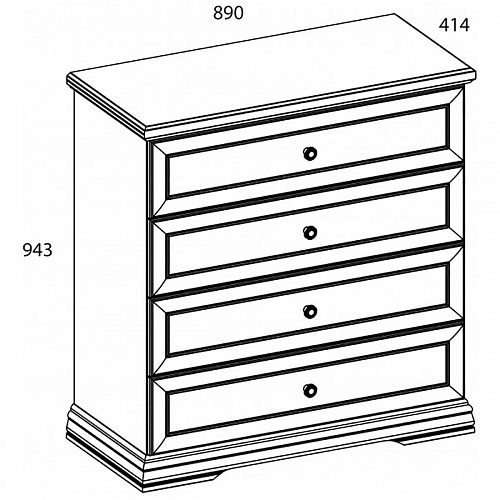 Комод SEVILLA 4S Белый