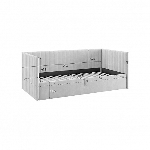 Кровать с подъемным механизмом Твикс (Софа) 90х200 капучино (велюр)