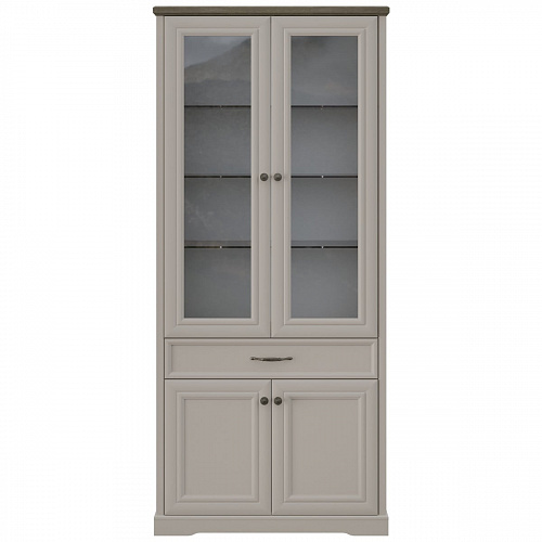 Шкаф с витриной TOSCANA NEW 2V2D1S Персидский жемчуг/Каньон