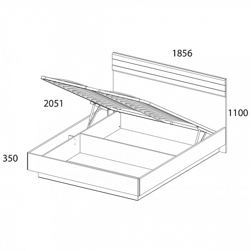 Кровать с подъемным механизмом TAURUS 180В Белый/Дуб вотан