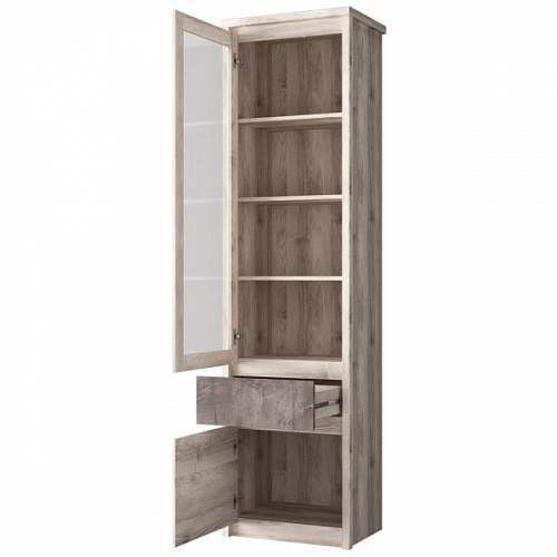 Шкаф с витриной 1V1D1S JAZZ Каштан найроби/Оникс