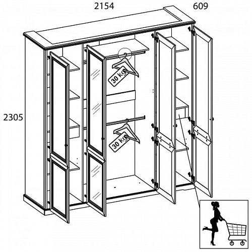 Шкаф TOSCANA NEW 4DG Z Персидский жемчуг/Каньон