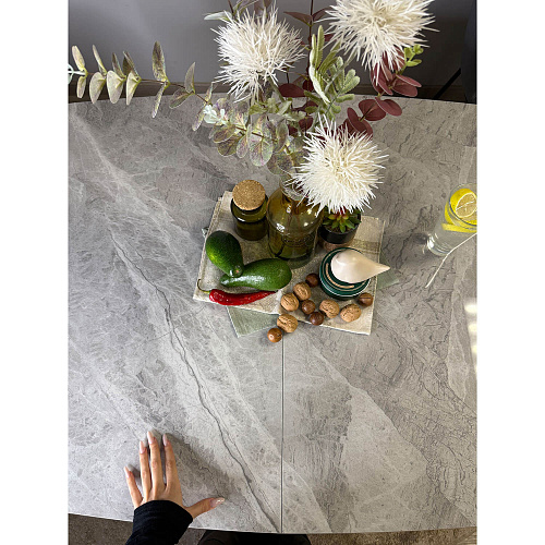 Стол обеденный Kenner BR1200 черный/керамика ITALIAN MIDDLE GRAY