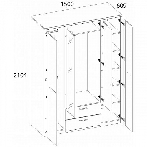 Спальный гарнитур DOORSET Дуб наварра
