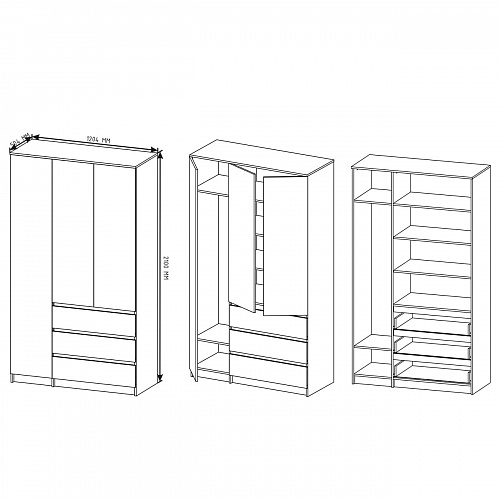 Шкаф Мори 1200 Графит
