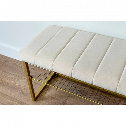 Обувница Классная 2 золото/крем (велюр)