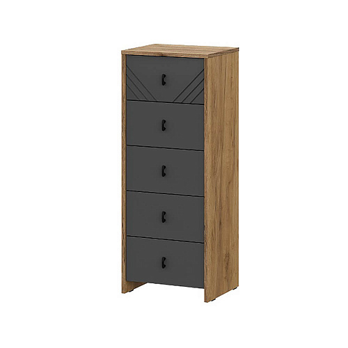 Комод Байкал (5 ящиков) Дуб Золотой/Графит