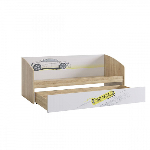 Кровать детская Форсаж дуб сонома/белый