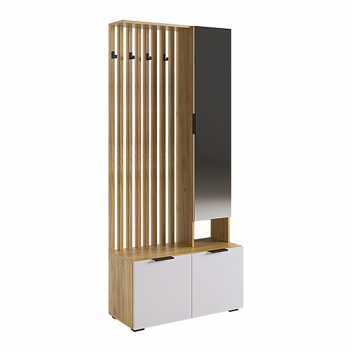 Прихожая Бери дуб крафт золотой/белое дерево