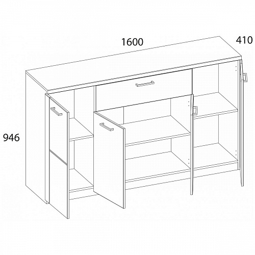 Тумба DOORSET 4D1S Дуб наварра