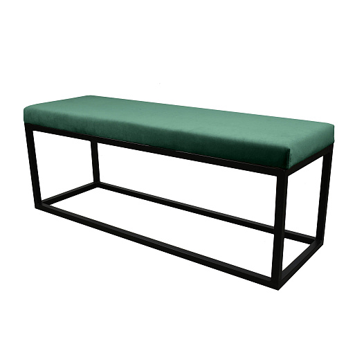 Банкетка Тайм черный муар/Катания Изумруд