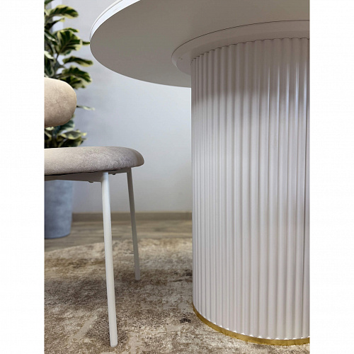 Стол обеденный Kenner LD1000 белый/керамика гранит золотой глянец