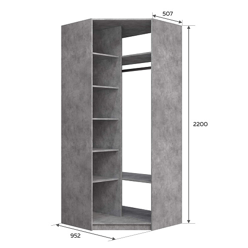 Шкаф угловой Локер Бетон