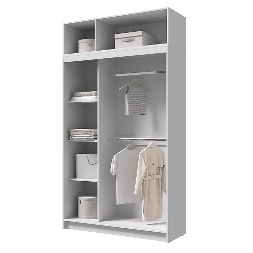 Шкаф-купе БРУНО 3 с антресолью Белый гладкий