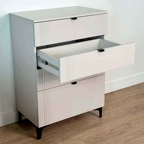 Комод Рич кашемир/фрапучино матовый/черный