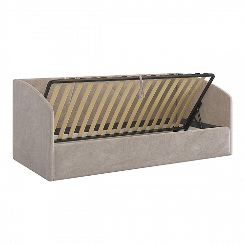 Кровать с подъемным механизмом Квест (Софа) 90х200 латте (велюр)