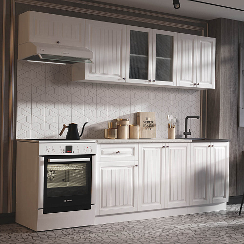 Кухня Хозяюшка 2,4 Акация Белая