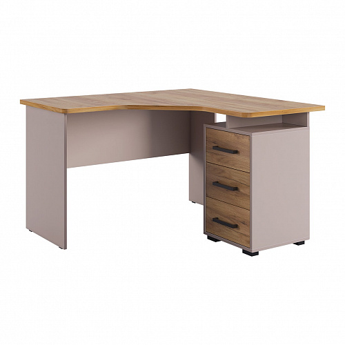 Стол компьютерный Лайт-2 1200 угловой кашемир/дуб крафт золотой
